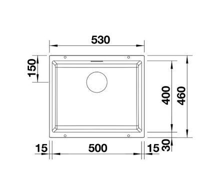 Кухонна мийка Blanco SUBLINE 500-U (523434) алюметалік