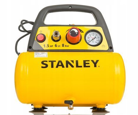 Компрессор безмасляный 6 л 8 бар Stanley