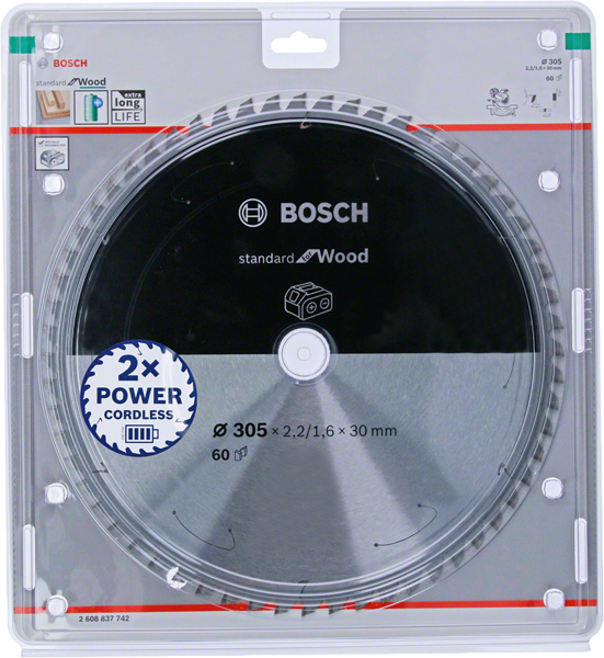 Диск пильный по дереву 305x30x60z BOSCH Standard Wood ACCU