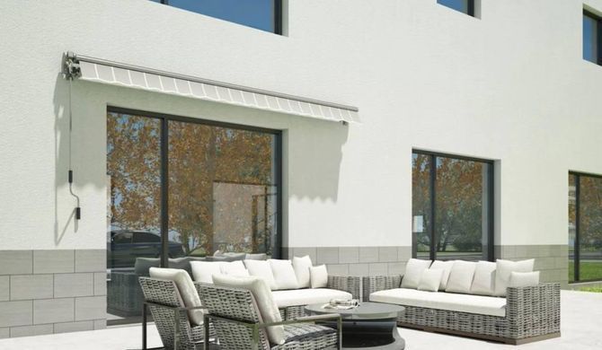Горизонтальная локтевая маркиза Grey/White Gutroof