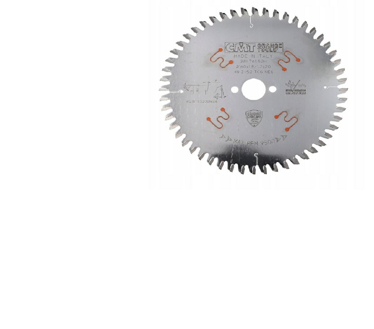 Пильный диск CMT HM 100 мм, 52 зуба, K=1.8/1.2, F=200, TCG NEG