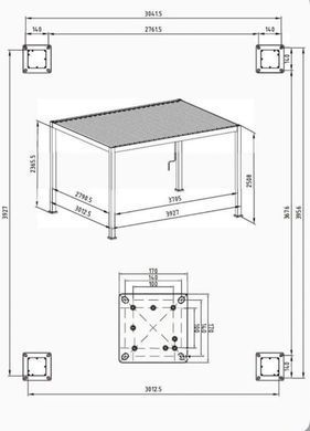 Алюминиевая садовая беседка премиум-класса 3x4 м антрацита Gutroof