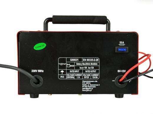 Випрямляч із пуском 100 А 6/12 В Geko G80021