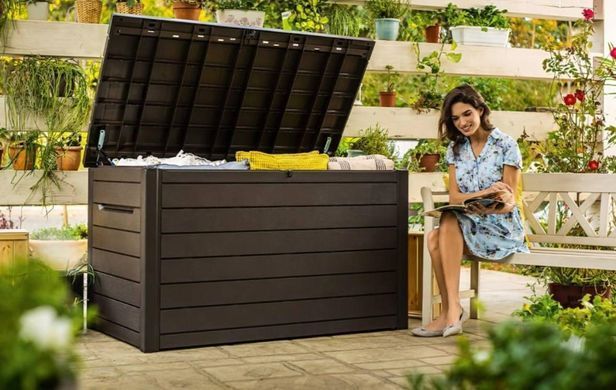 Садовый ящик для хранения из пластика графит Ontario Box 850 л Keter