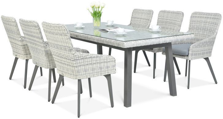 Комплект меблів стіл стільці стіл Focus Garden Milano 6/200 White Grey 6/200 White Grey