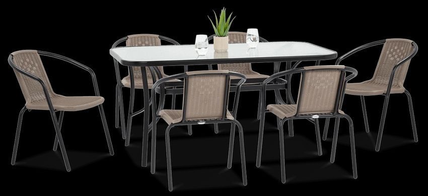 Комплект садових меблів для дачі Focus Garden Simple 150/6 капучино