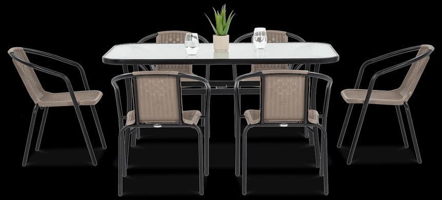 Комплект садових меблів для дачі Focus Garden Simple 150/6 капучино