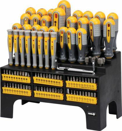 Набор отверток VOREL 60750, 100 шт.: CrV 6150, плоские, Phillips, Pozidriv, Torx