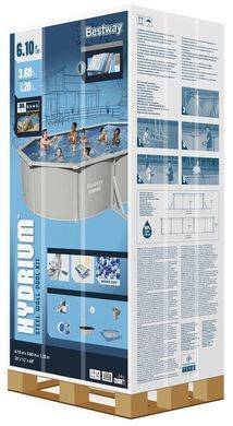 Овальный каркасный бассейн 610 х 360 х 120 см Bestway Hydrium