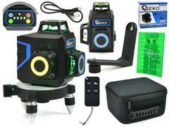 Самовыравнивающийся лазер 3D 360 с 12 зелеными линиями Geko G03308