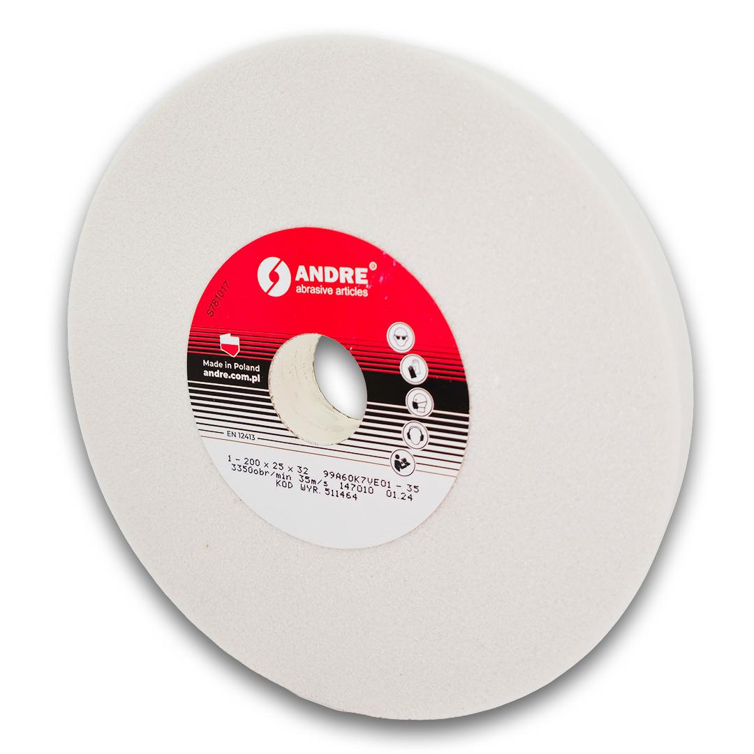 Шлифовальный круг ANDRE 200×25×32 мм 99A60K7VE01-35, белый электрокорунд, тип 1