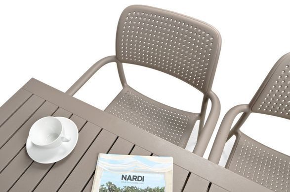 Меблі із пластику для вулиці Nardi Bora/Cube 140 4+1 Tortora