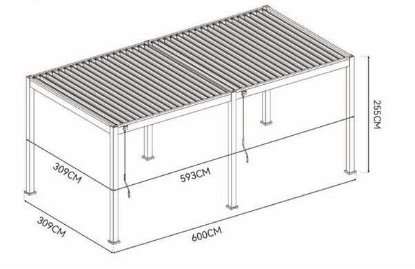 Садова пергола 3x6 Gutroof Elegance коричневий 005849