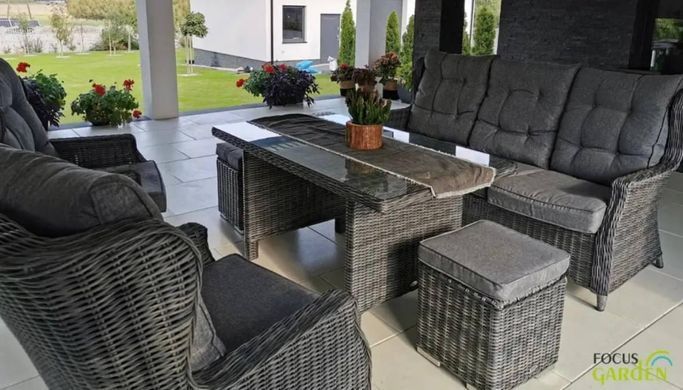 Садовая мебель из техноротанга Trivento Dining Dark Grey