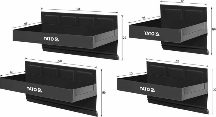 Набір магнітних полиць YATO 4PCS.