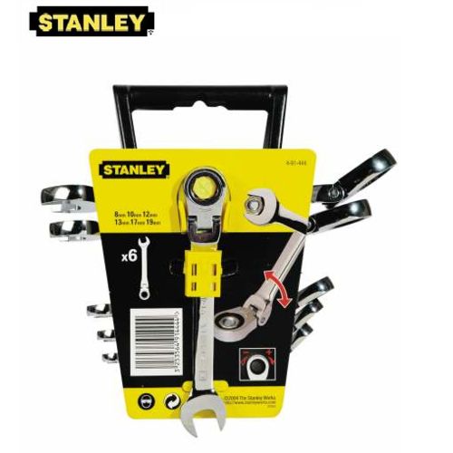 Набор рожково-накидных ключей Stanley с трещоткой 10–19 мм, 6 шт. S4-91-444