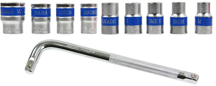 Набір торцевих ключів 1/2" 10шт. 10-24мм Mar-Pol M58201
