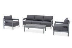 Садовый комплект мебели TREVIO CAFFE Grey диван, кресла и столик для террасы FURRORE
