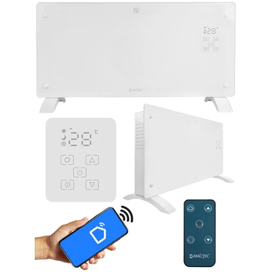 Конвекторний обігрівач скляний 2000 Вт з термостатом та WIFI Мaltec&nbsp;ECO LED