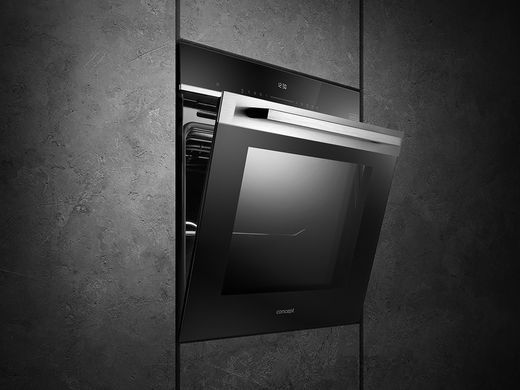 Вбудована електрична багатофункціональна духовка 60 см Concept black etv8560bc