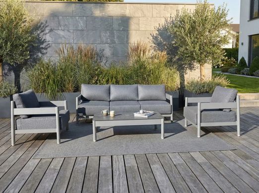 Садовый комплект мебели TREVIO CAFFE Grey диван, кресла и столик для террасы FURRORE