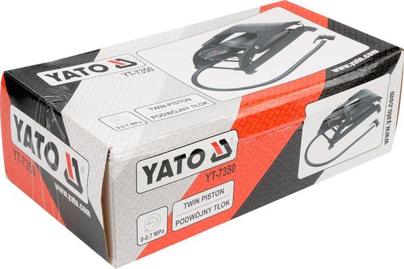 Насос ножний з манометром Yato YT-7350