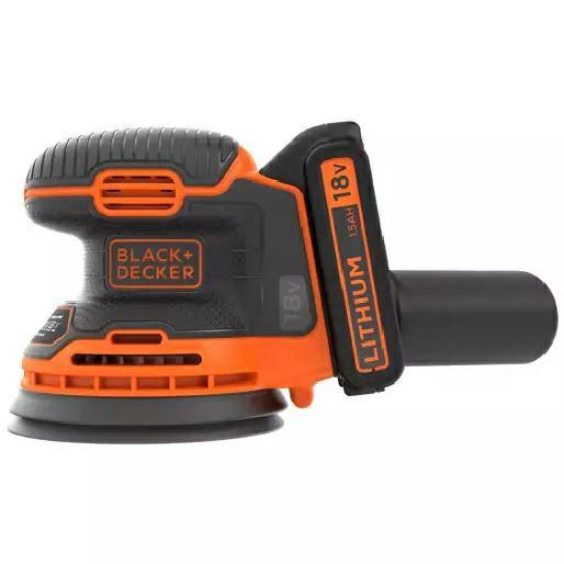 Шлифмашина орбитальная BLACK+DECKER 18 В BDCROS18, диск 125 мм, 1,5 Ah