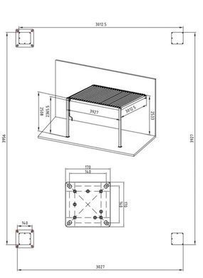 Садовая пристенная пергола 3x4 м Premium Wall антрацит Gutroof