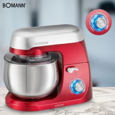 Кухонний комбайн 1000 Вт планетарний міксер 5 л Bomann KM 6009 CB червоний