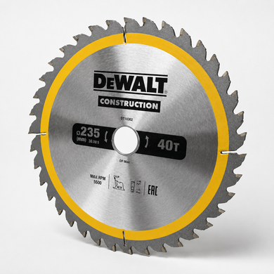Пильный диск по дереву 235x30 мм 40 зубьев DeWALT CONSTRUCTION DT1955