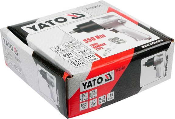 Пневмогайковёрт ударный Yato YT-09511 с регулировкой