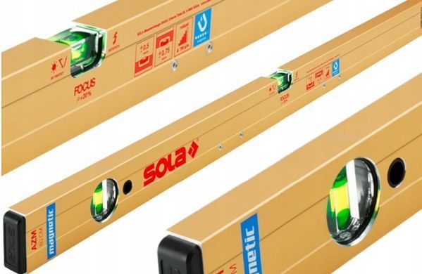 Рівень будівельний магнітний 1200 мм алюмінієвий анодований 2 колби SOLA AZM