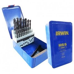 IRWIN сверло металла HSS DIN-338 комплект 25шт. 1.0-13.0 мм каждые 0.5 мм