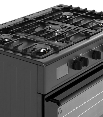 Комбінована плита Ravanson KWGE-K90A CHEFF MODERN BLACK 5 конфорок/110 л духовка