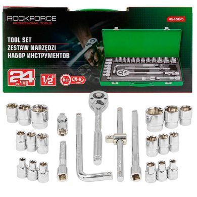 ROCKFORCE НАБОР КЛЮЧЕЙ 24эл. 1/2" RF-4245B-5