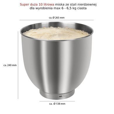 Кухонний комбайн 1500 Вт планетарний міксер 6,5 л Bomann KM 6036 CB