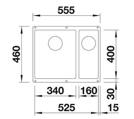 Кухонна мийка Blanco Subline 340/160-U 525985 - чорний