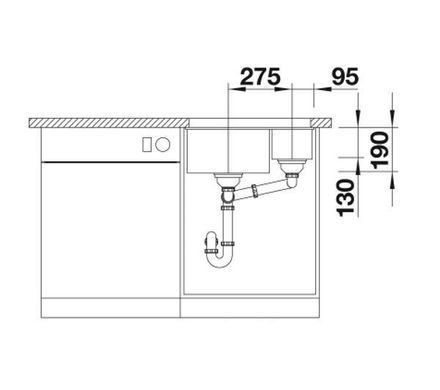 Кухонна мийка Blanco Subline 340/160-U 525985 - чорний