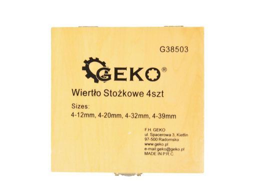 Набор сверл ступенчатых 4 шт Geko G38503