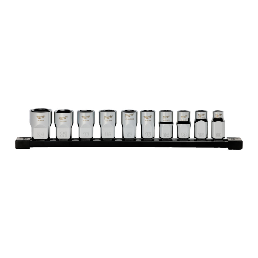 Набор метрических насадок 1/2 MILWAUKEE FOUR FLAT, 10 шт., на шине