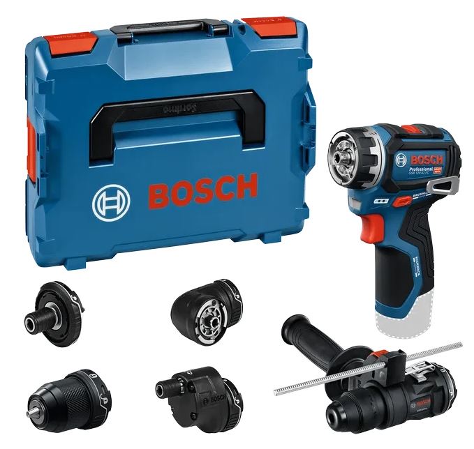 Шуруповерт Bosch GSR 12V-32 FC, 32 Нм, FlexiClick, набір насадок і кейс L-BOXX