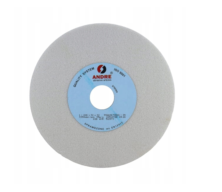 Круг шлифовальный ANDRE 200×32×32 мм 99A60K7VE01-35, белый электрокорунд, тип 1