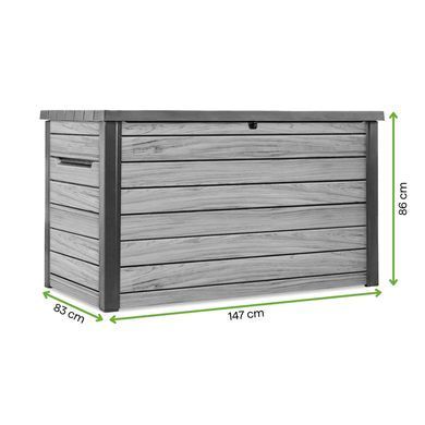 Садова скриня DECO DEC BOX 870 л з ефектом дерева Storm Grey Keter
