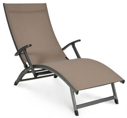 Садовый пляжный шезлонг из алюминия 2 шт Taupe Relax