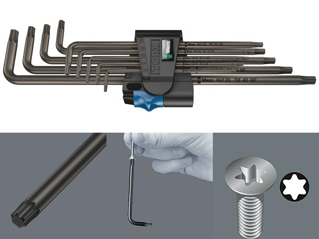 Набор длинных ключей Torx WERA 967/9 TX XL HF, TX 8–40, 9 шт