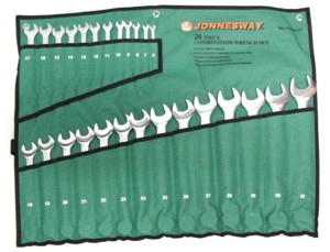 Набор ключей рожково-накидных JONNESWAY 26 шт, 6–32 мм, W26126SA, хром-ванадий