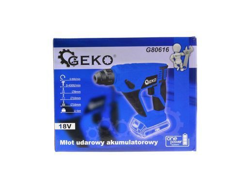 Літій-іонний акумуляторний перфоратор 18 В Geko G80616