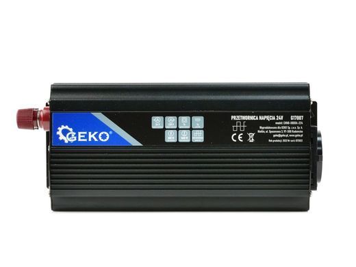 Інвертор перетворювач напруги 24 В/230 В 800/1600 Вт Geko G17007