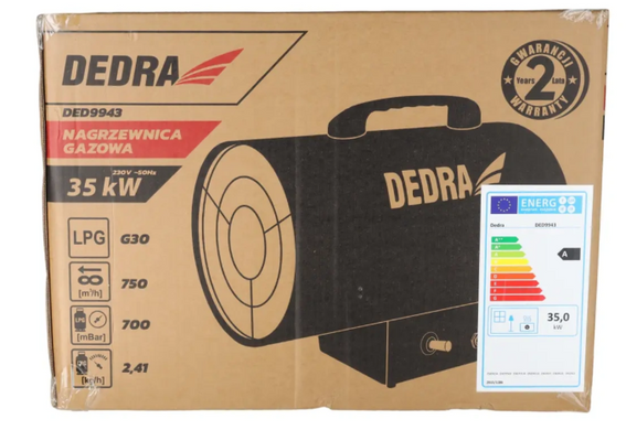 Газовий обігрівач з редуктором 35 кВт Dedra DED9943
