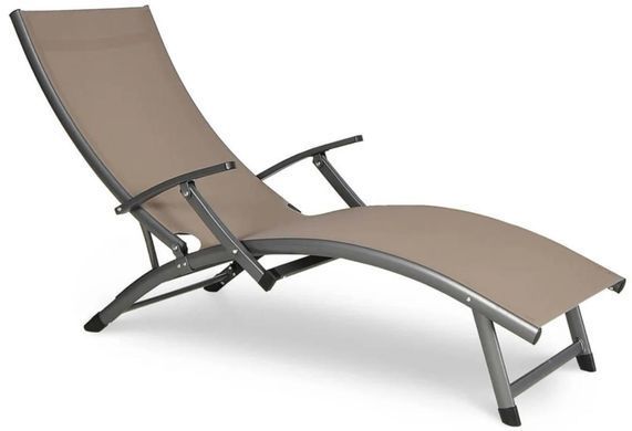 Садовый пляжный шезлонг из алюминия 2 шт Taupe Relax